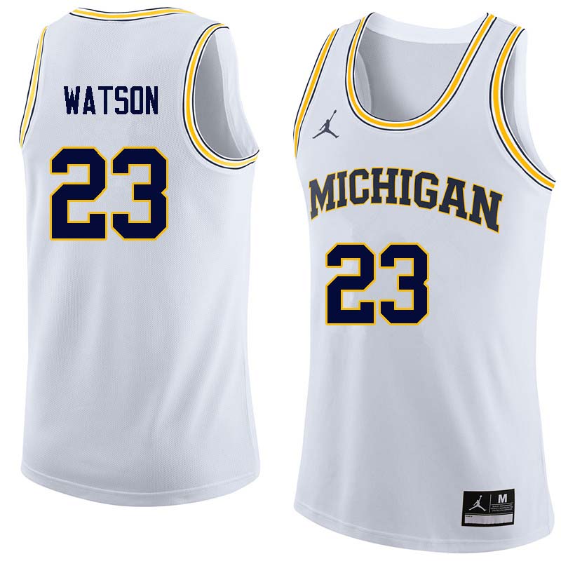 Men #23 Ibi Watson Michigan Wolverines College Basketball Jerseys Sale-White - Click Image to Close